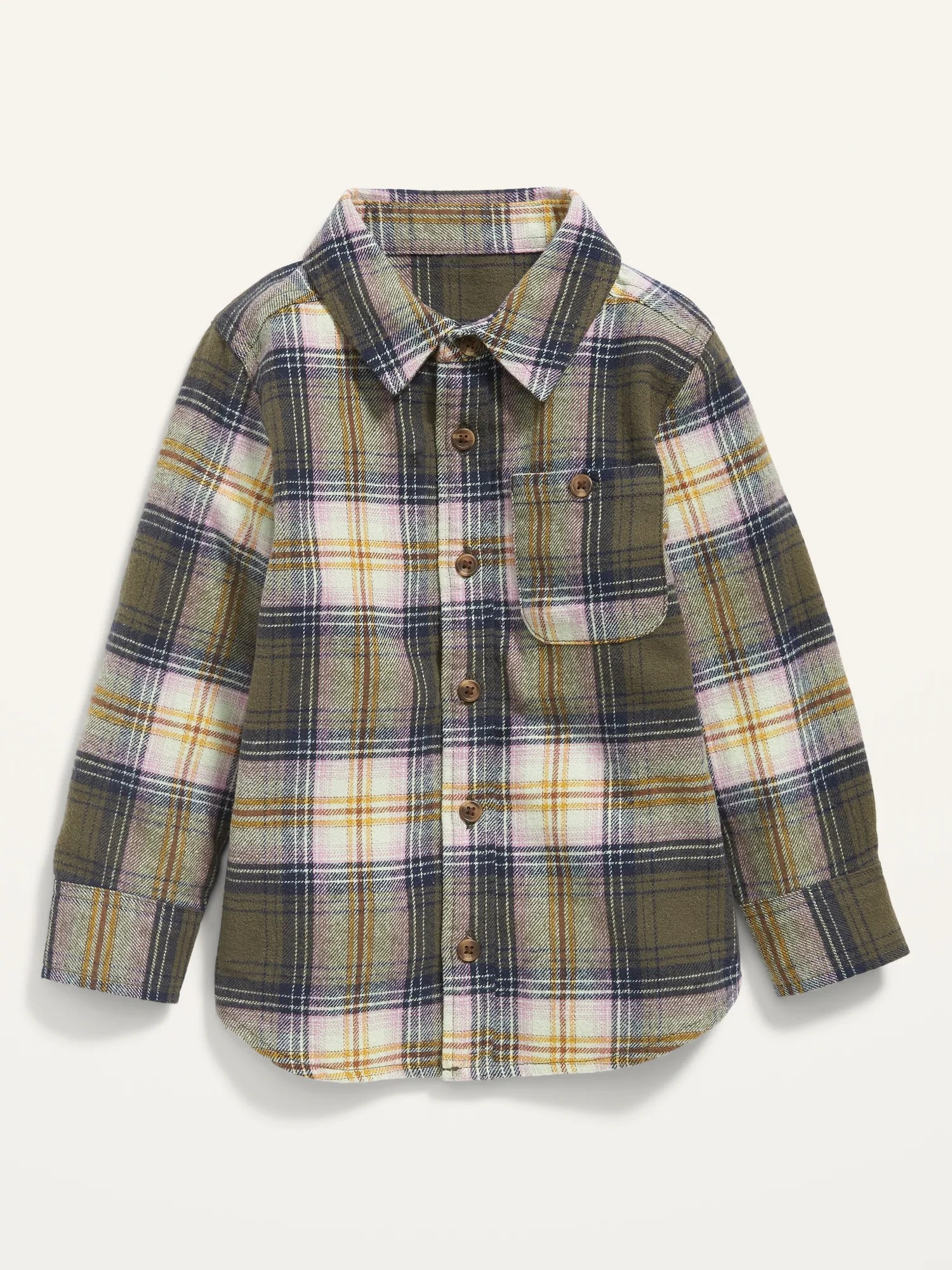 DropShoulder Plaid Flannel Shirt for Toddler Girls Old Navy