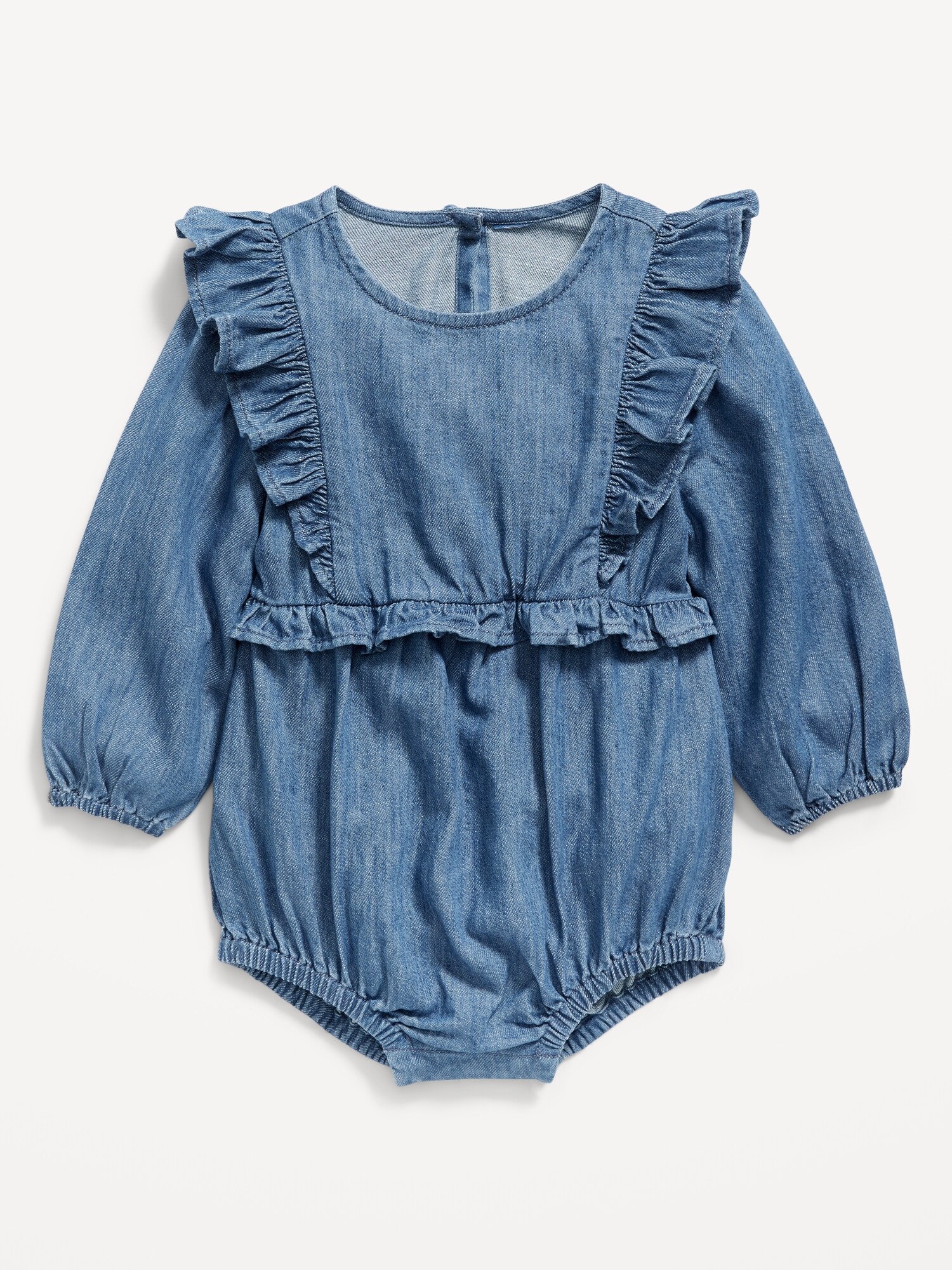 Ruffled LongSleeve Jean Romper for Baby Old Navy
