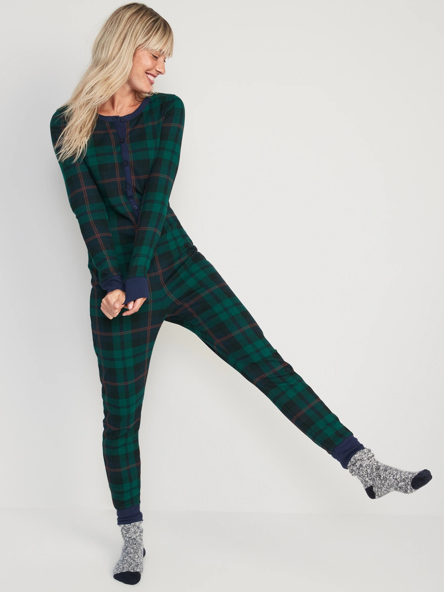 Matching Printed ThermalKnit OnePiece Pajamas for Women Old Navy