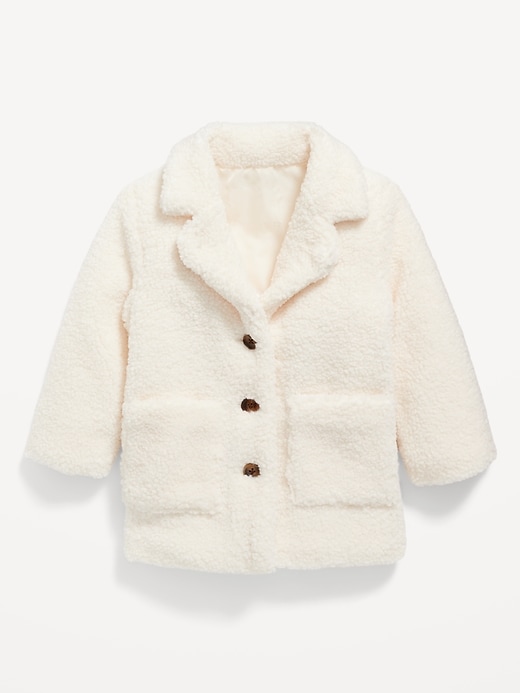 ButtonFront Long Sherpa Coat for Toddler Girls Old Navy