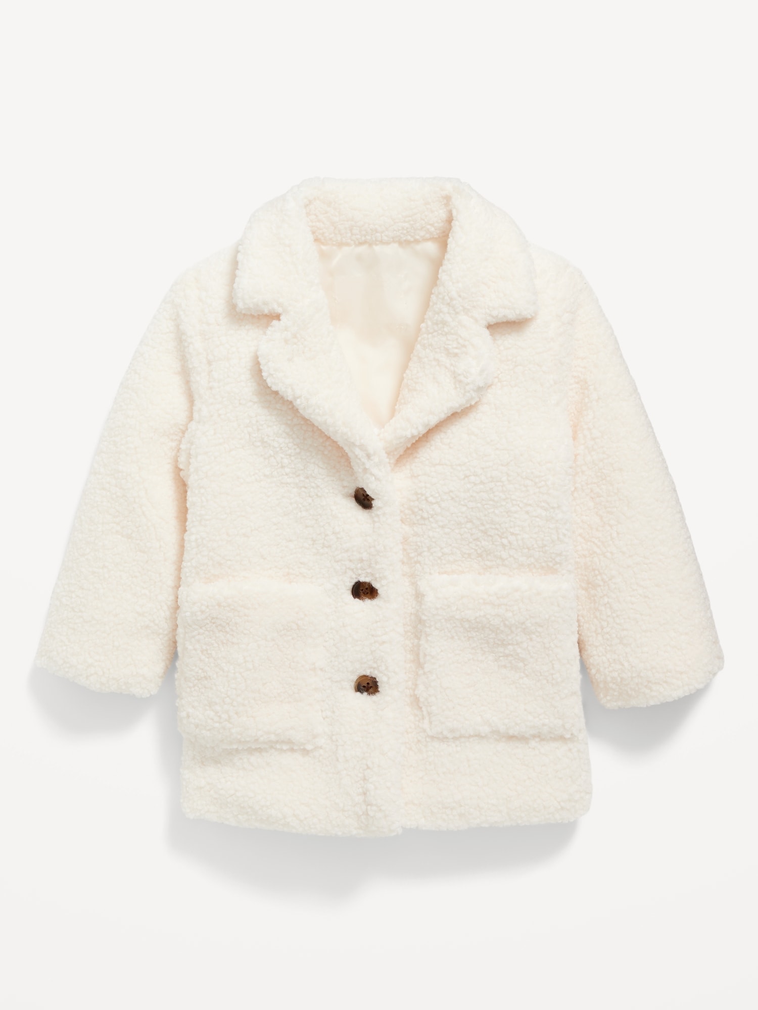 ButtonFront Long Sherpa Coat for Toddler Girls Old Navy