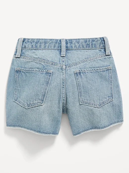 HighWaisted Ripped NonStretch CutOff Jean Shorts for Girls Old Navy