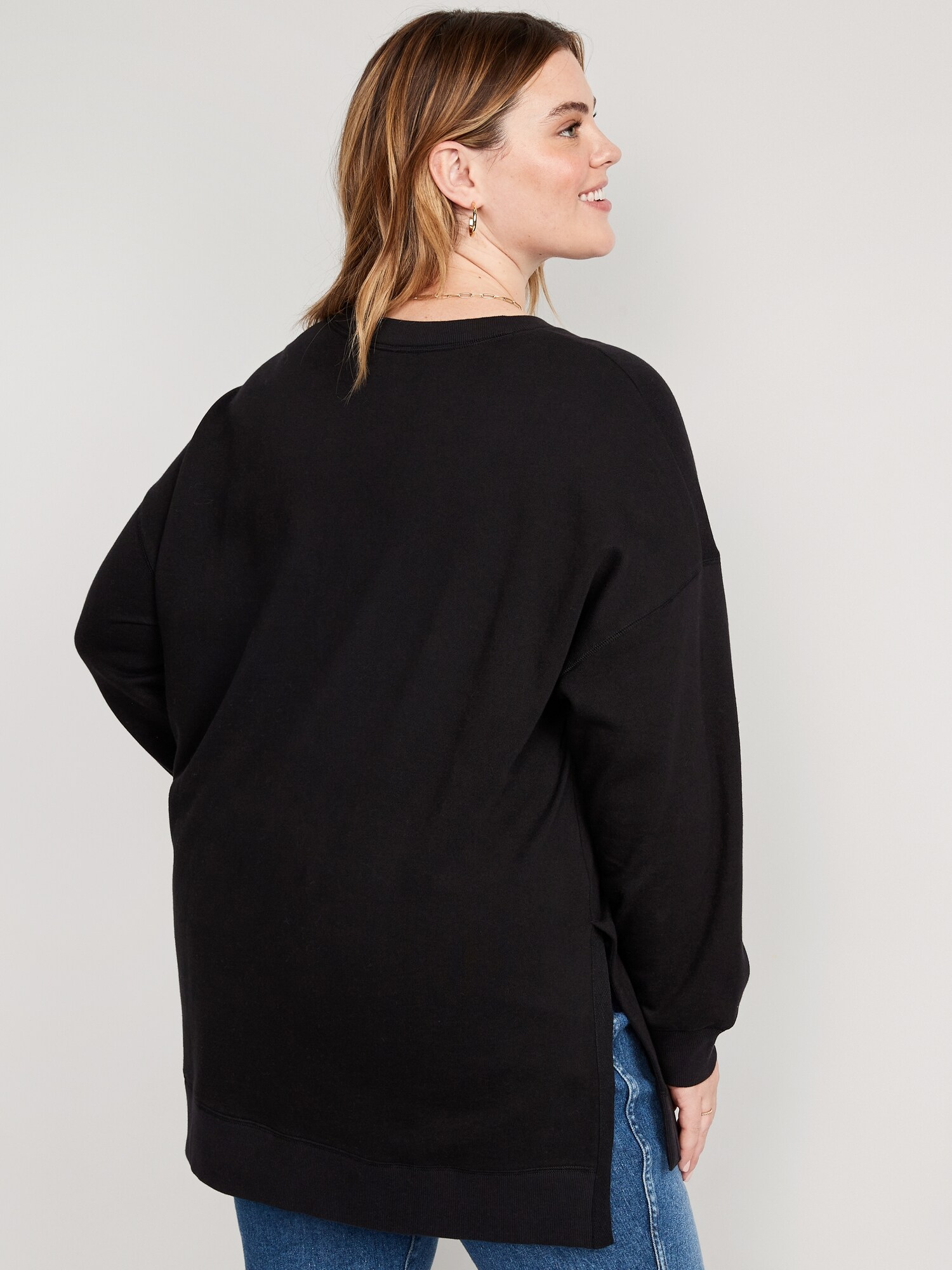 Oversized Boyfriend GarmentDyed Tunic Sweatshirt Old Navy