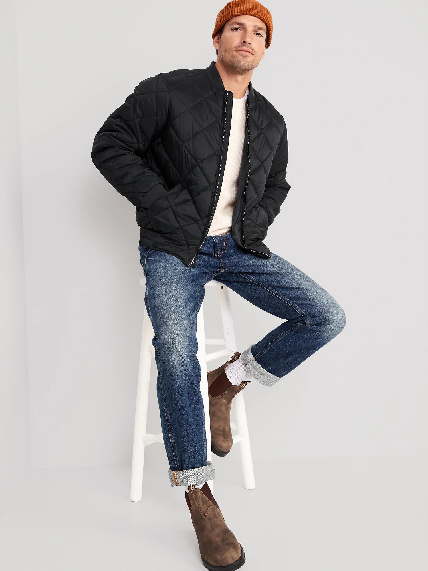 WaterResistant Quilted Bomber Zip Jacket Old Navy