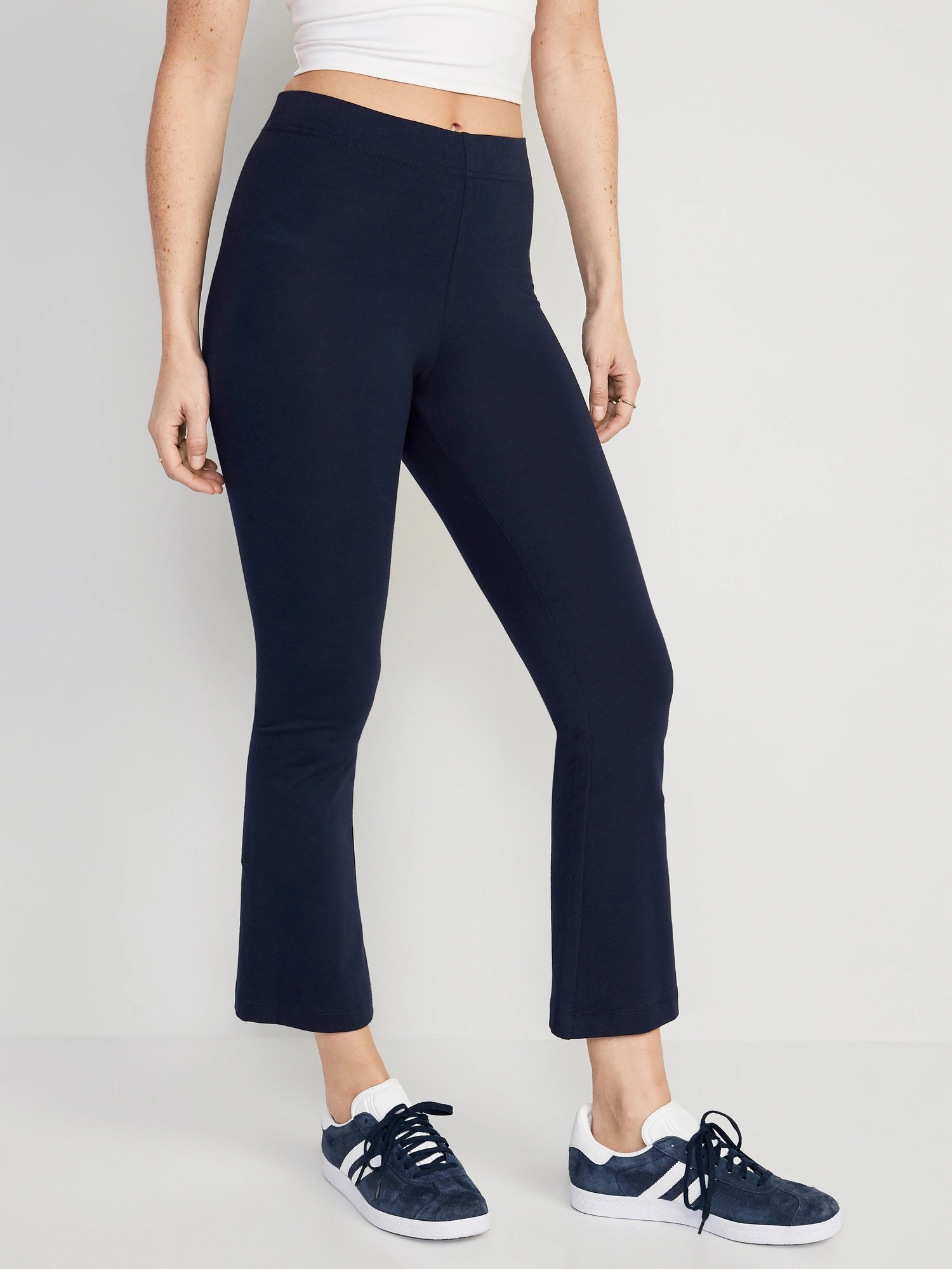 High Waisted Cropped Flare Leggings for Women Old Navy