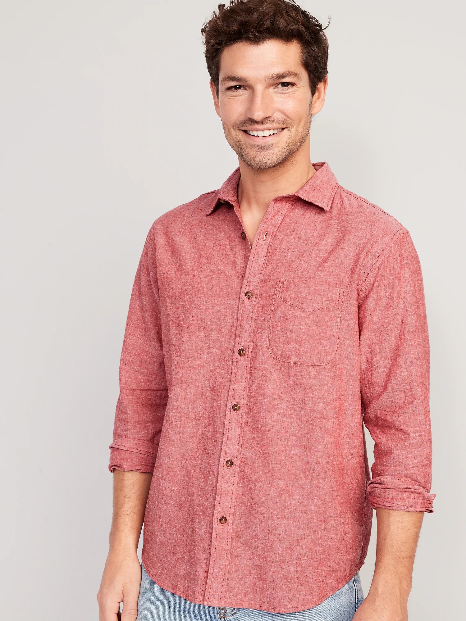 RegularFit Everyday NonStretch LinenBlend Shirt Old Navy