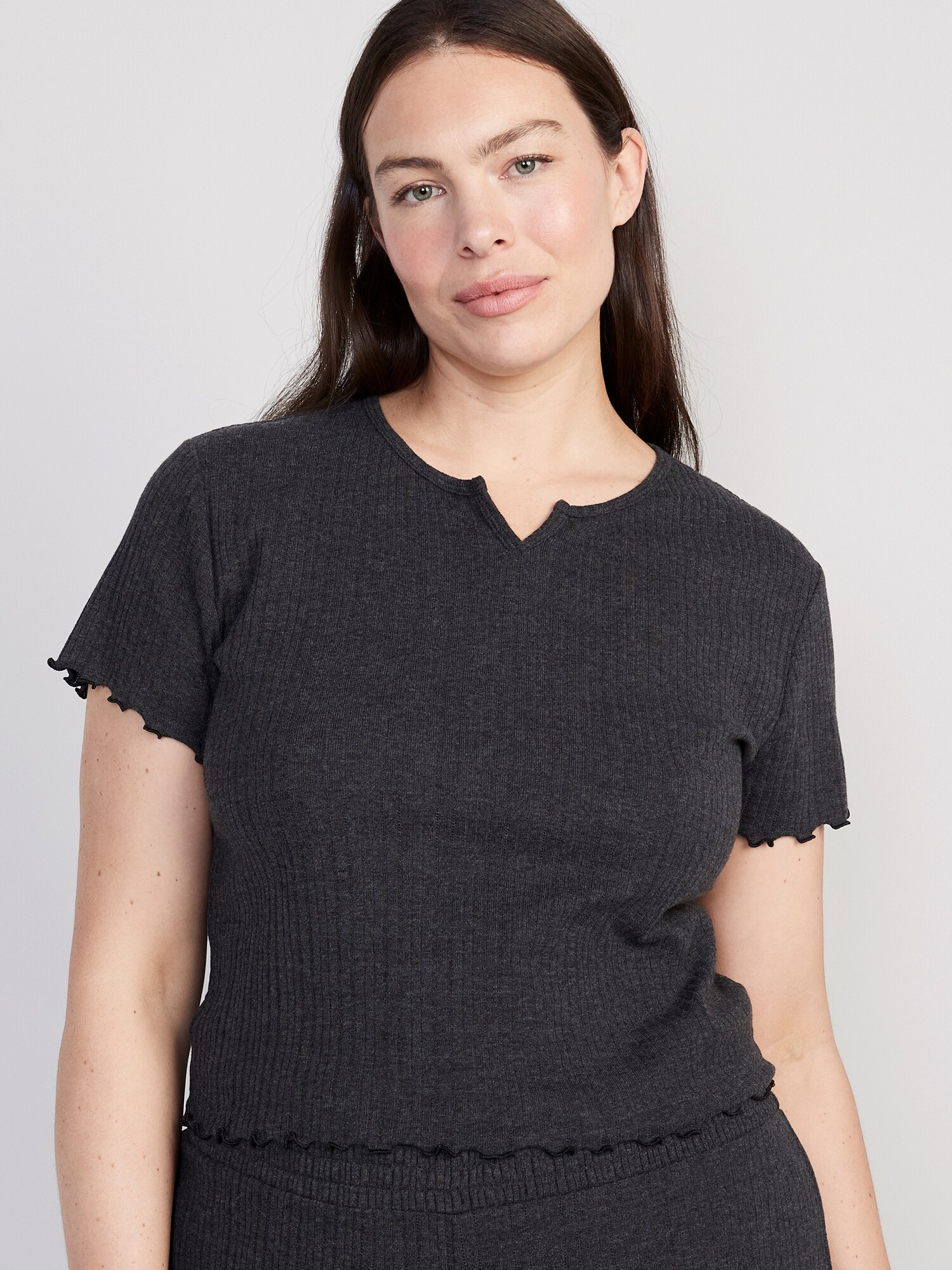 SplitNeck PointelleKnit Pajama TShirt for Women Old Navy