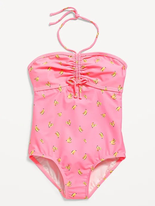 Printed Ruched Halter OnePiece Swimsuit for Girls Old Navy
