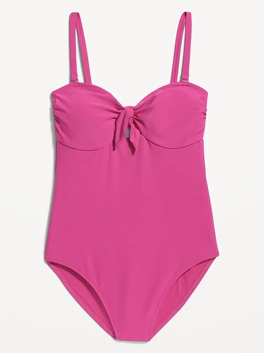 TieFront Keyhole BandeauStyle OnePiece Swimsuit for Women Old Navy