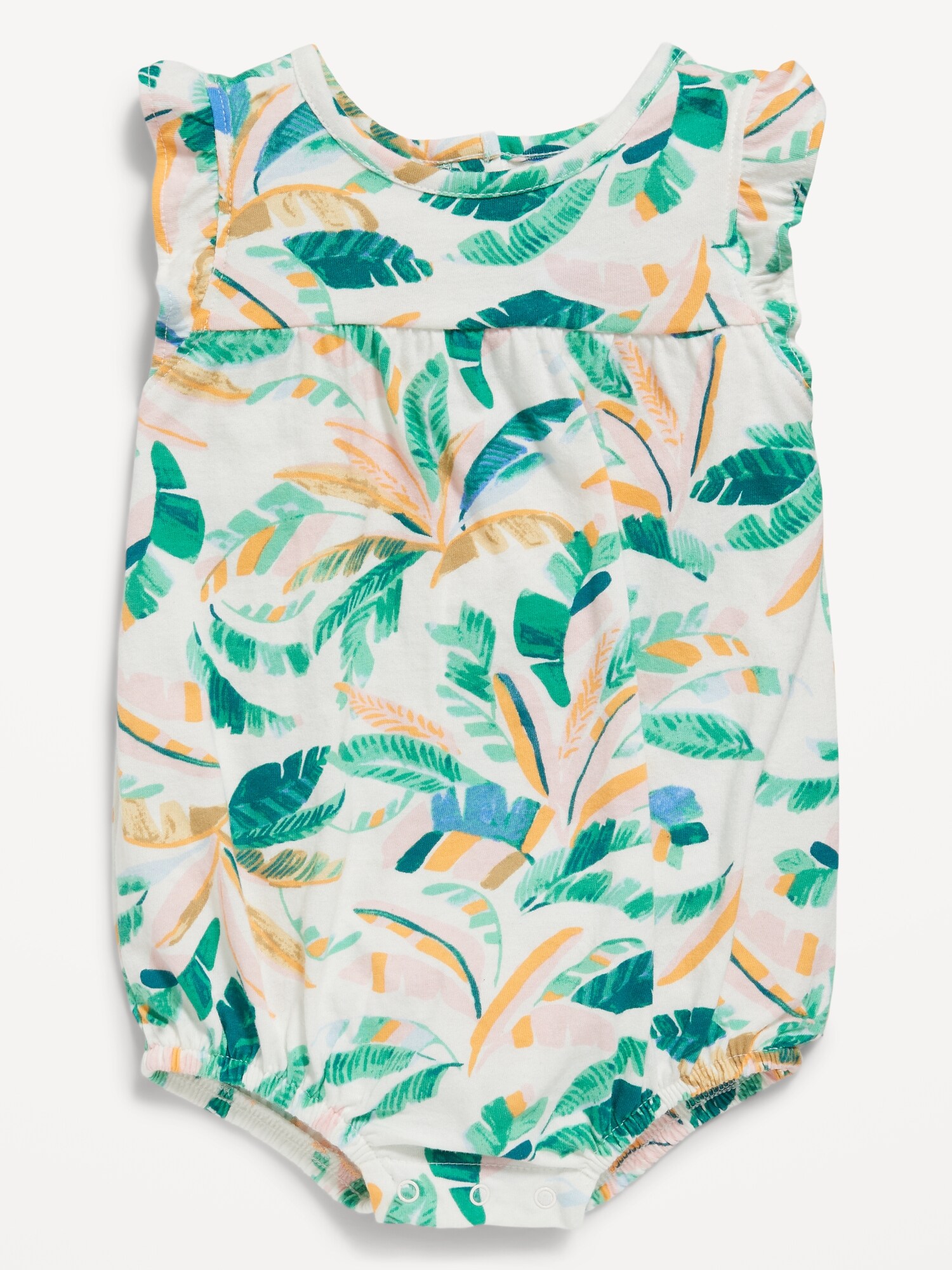 Unisex RuffleSleeve JerseyKnit Romper for Baby Old Navy