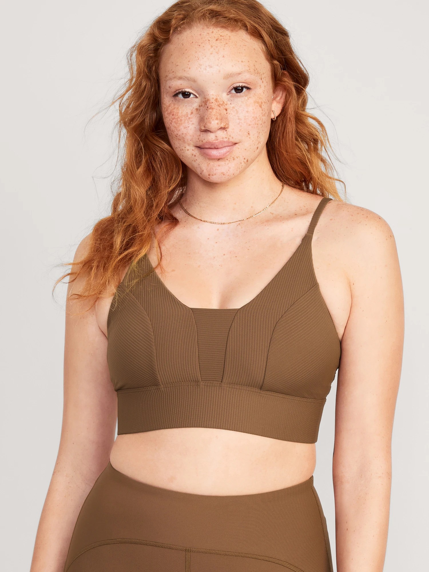 Light Support PowerSoft TexturedRib Sports Bra for Women Old Navy