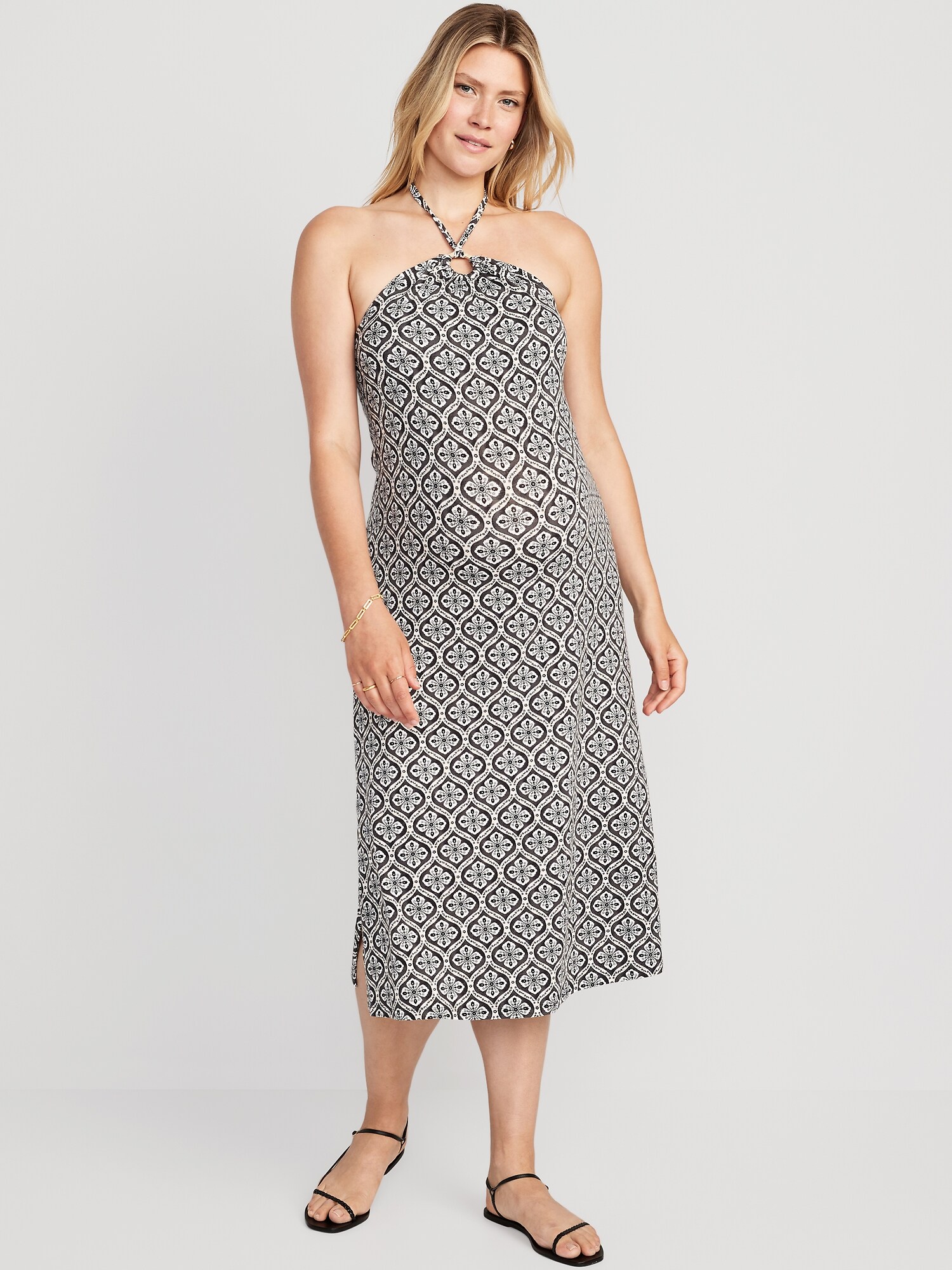 Maternity ORing Halter Midi Dress Old Navy