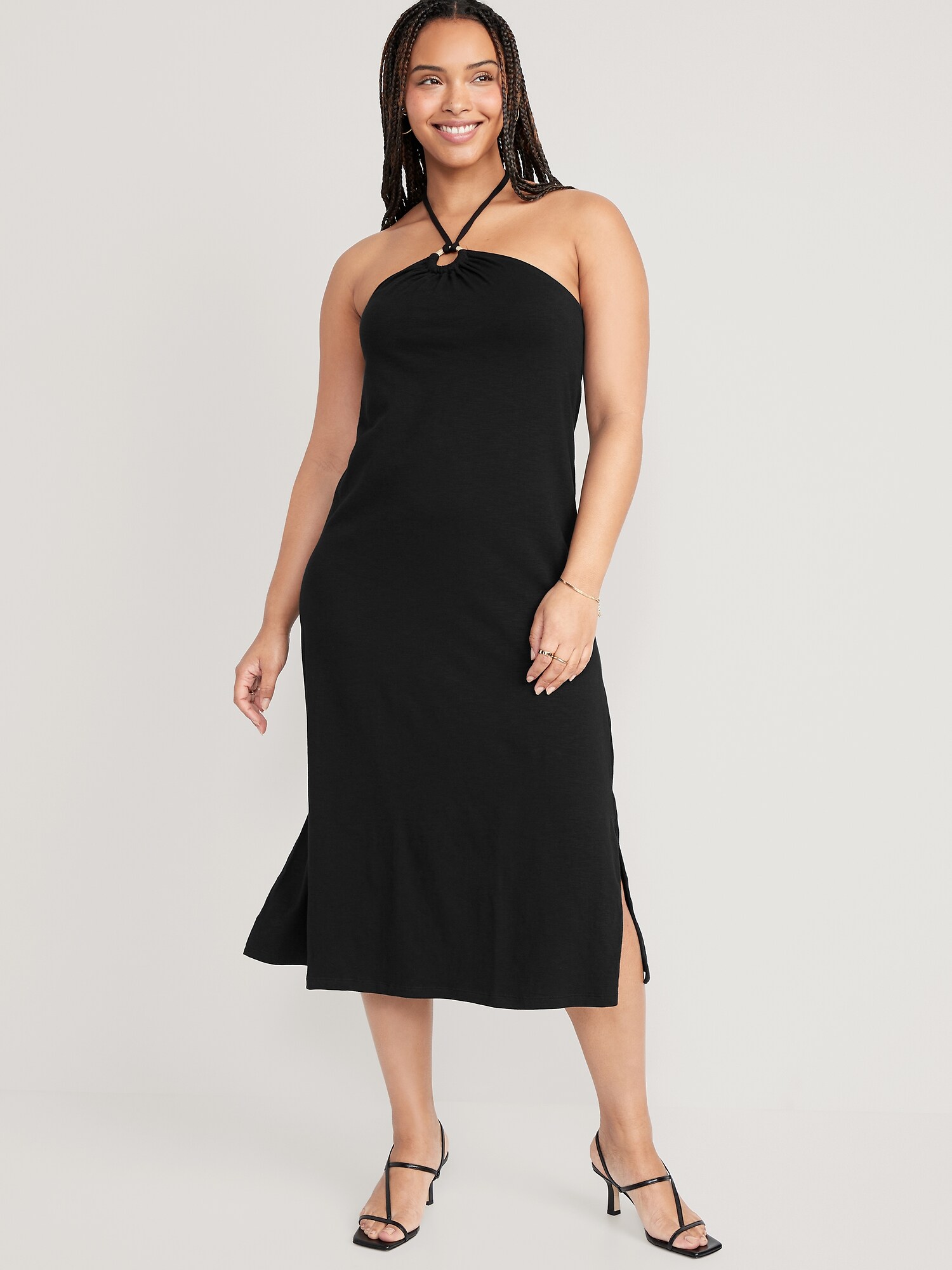 SlubKnit Halter Midi Dress Old Navy
