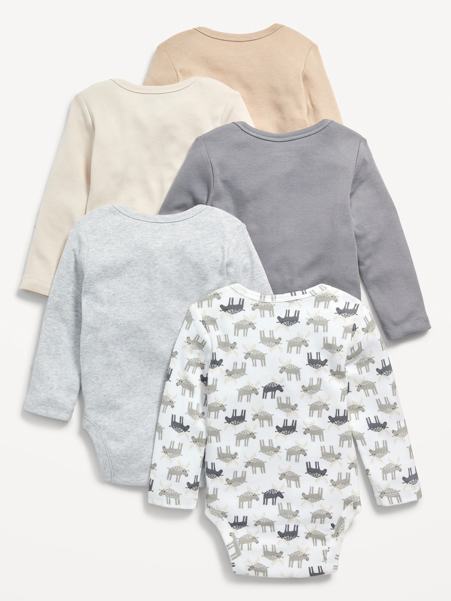 5Pack Unisex LongSleeve Bodysuit for Baby Old Navy
