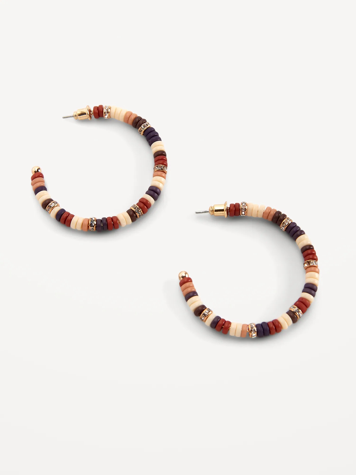 GoldPlated Open Hoop Beaded Earrings for Women Old Navy