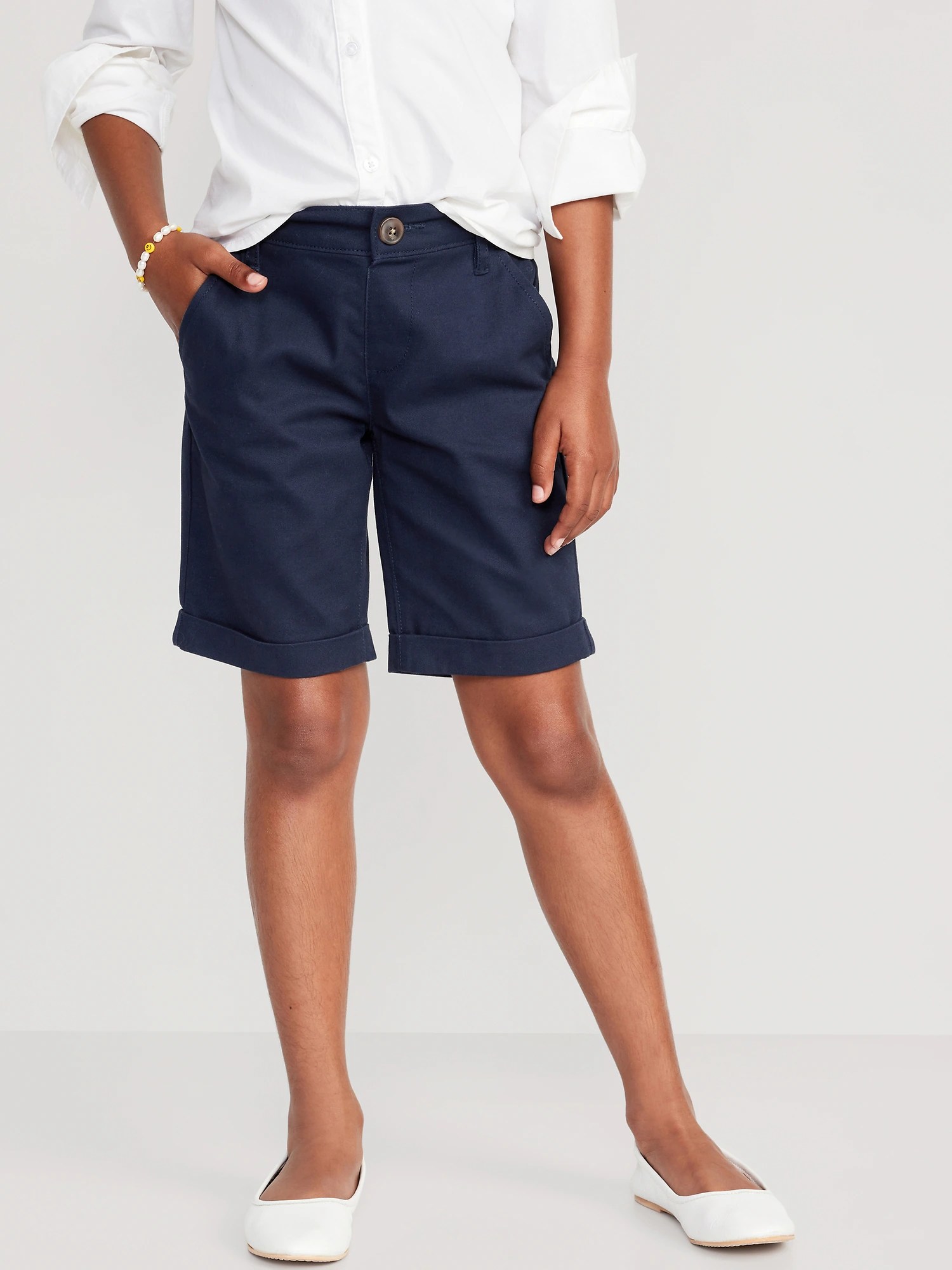 School Uniform PullOn Bermuda Shorts for Girls Old Navy