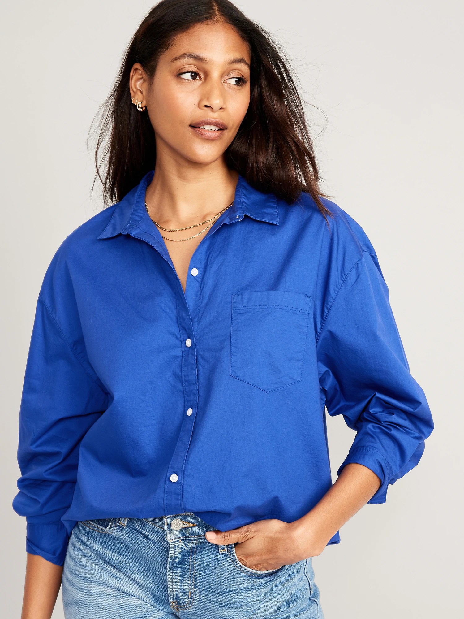 Oversized Poplin Boyfriend Shirt Old Navy