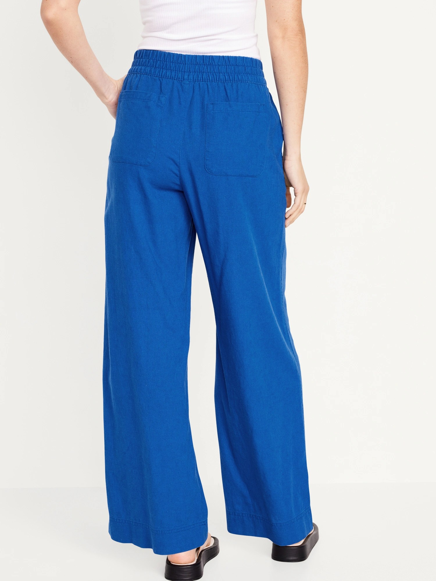 HighWaisted LinenBlend WideLeg Pants Old Navy
