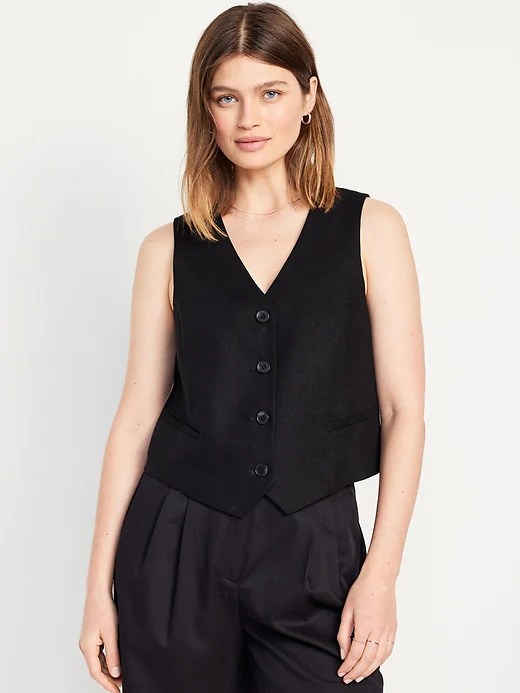 LinenBlend Vest Old Navy