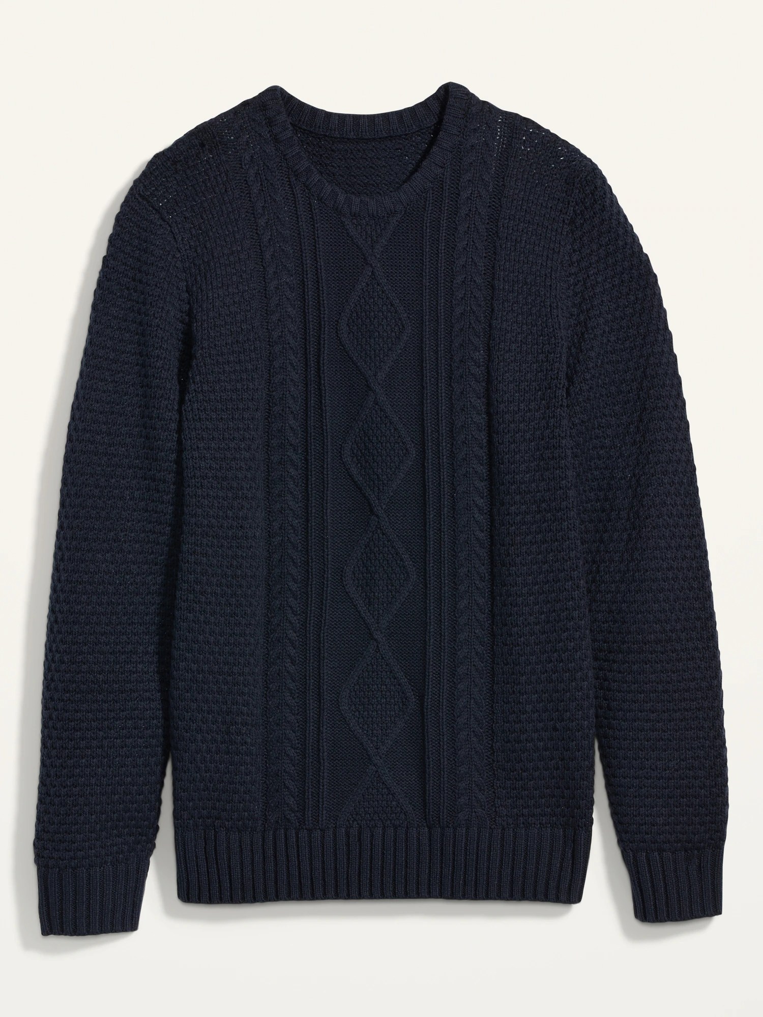 Textured CableKnit CrewNeck Sweater for Men Old Navy
