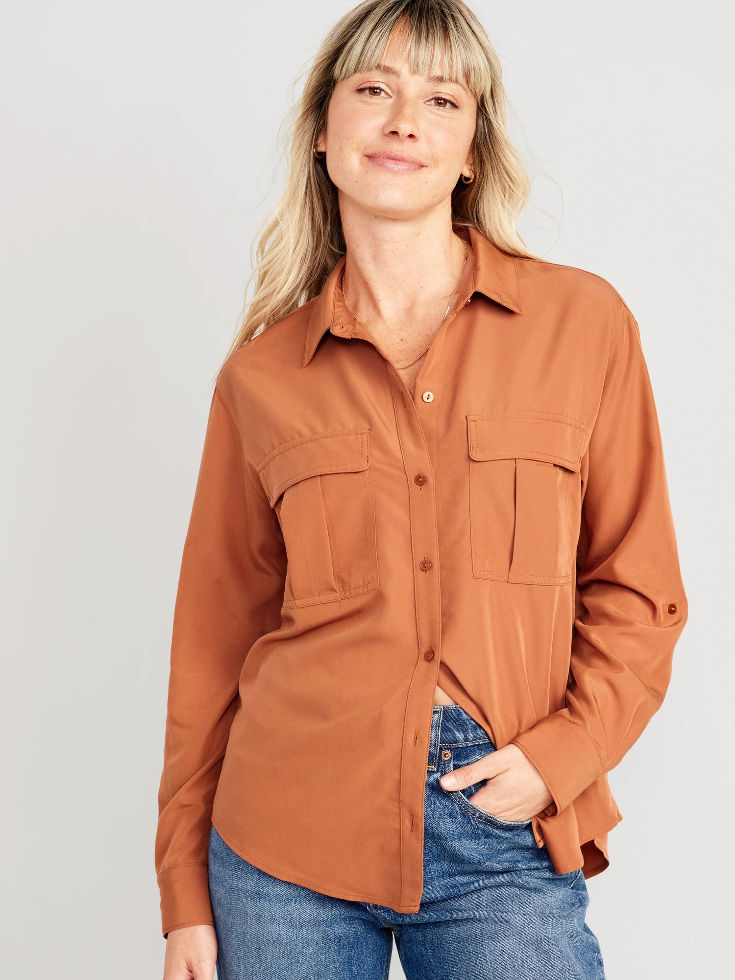 ButtonDown Utility Shirt for Women Old Navy
