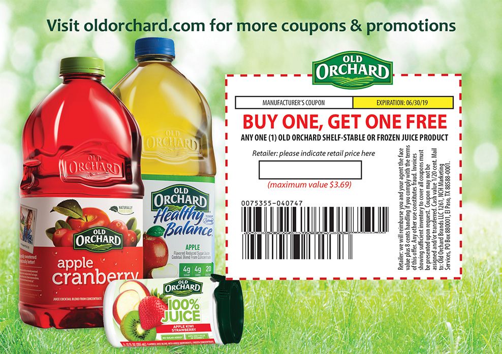 BOGO Coupon Old Orchard Brands