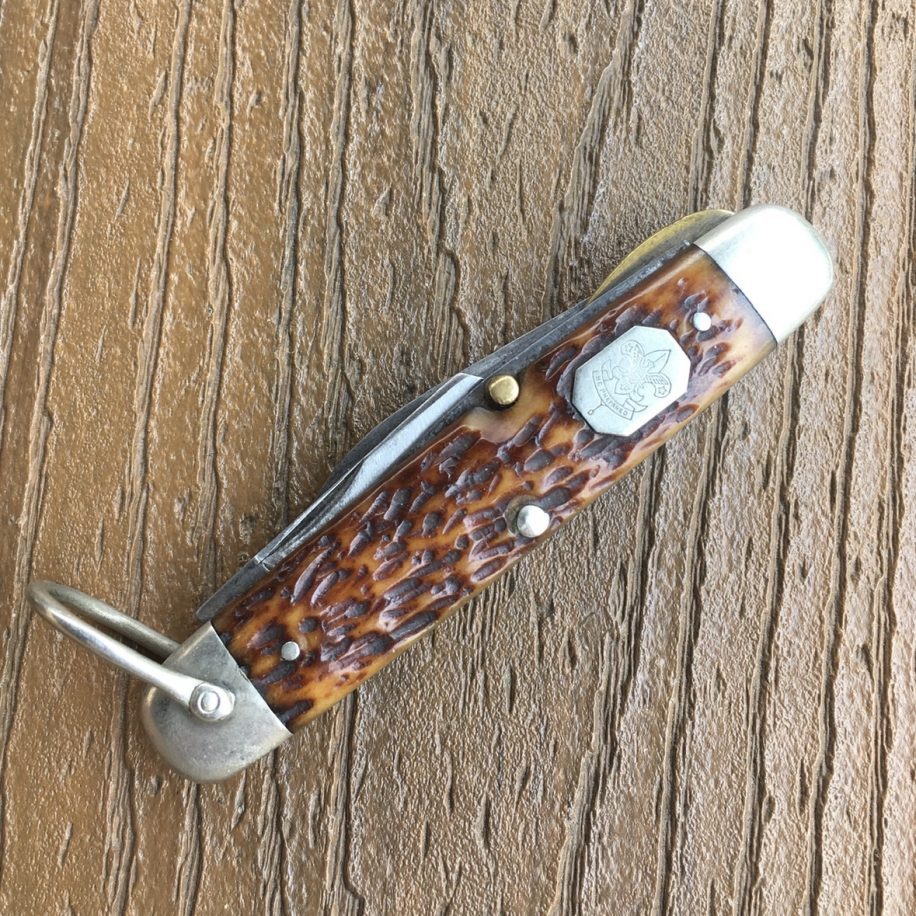 Cattaraugus Cut Co Whitt LKraft Bone Boy Scout knife Old Pocket Knives