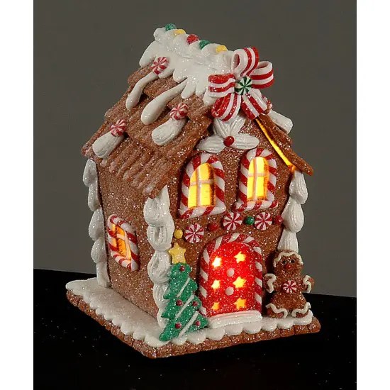 LED Assorded Claydough Gingerbread House 12cm Old Rowlands