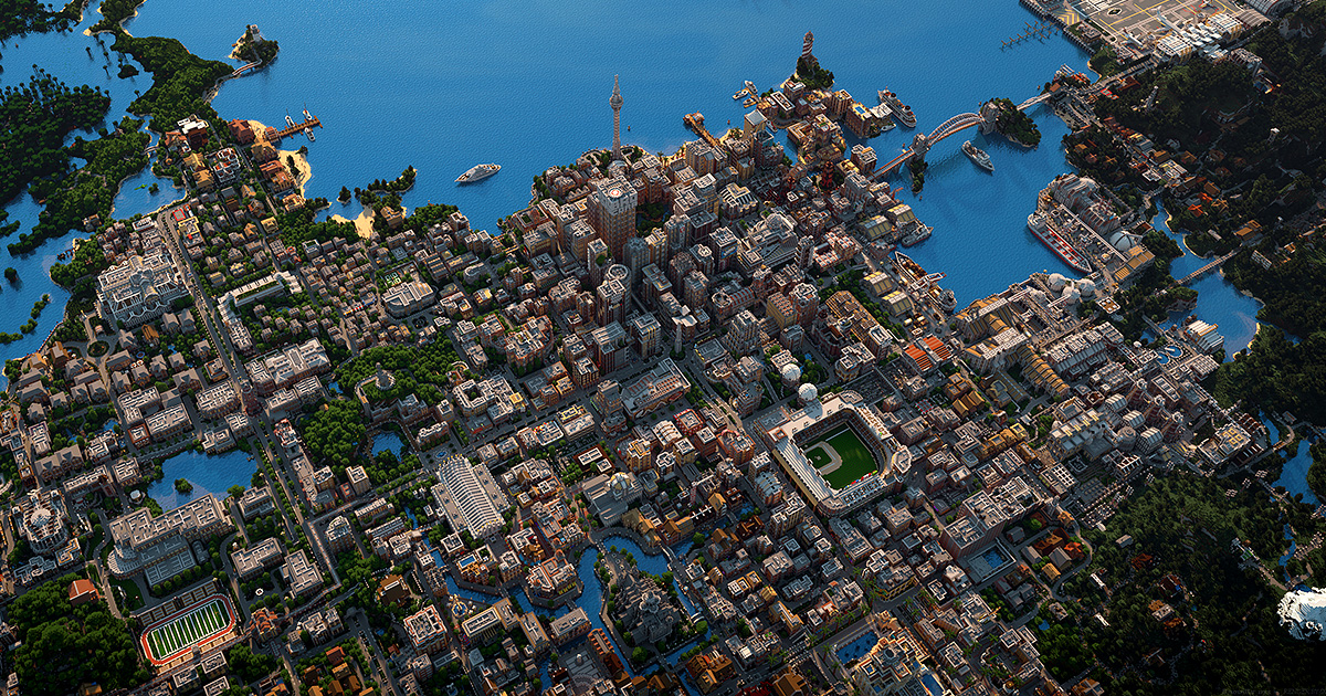Download Broville v11 Fully Detailed Minecraft Sandbox City Exploration