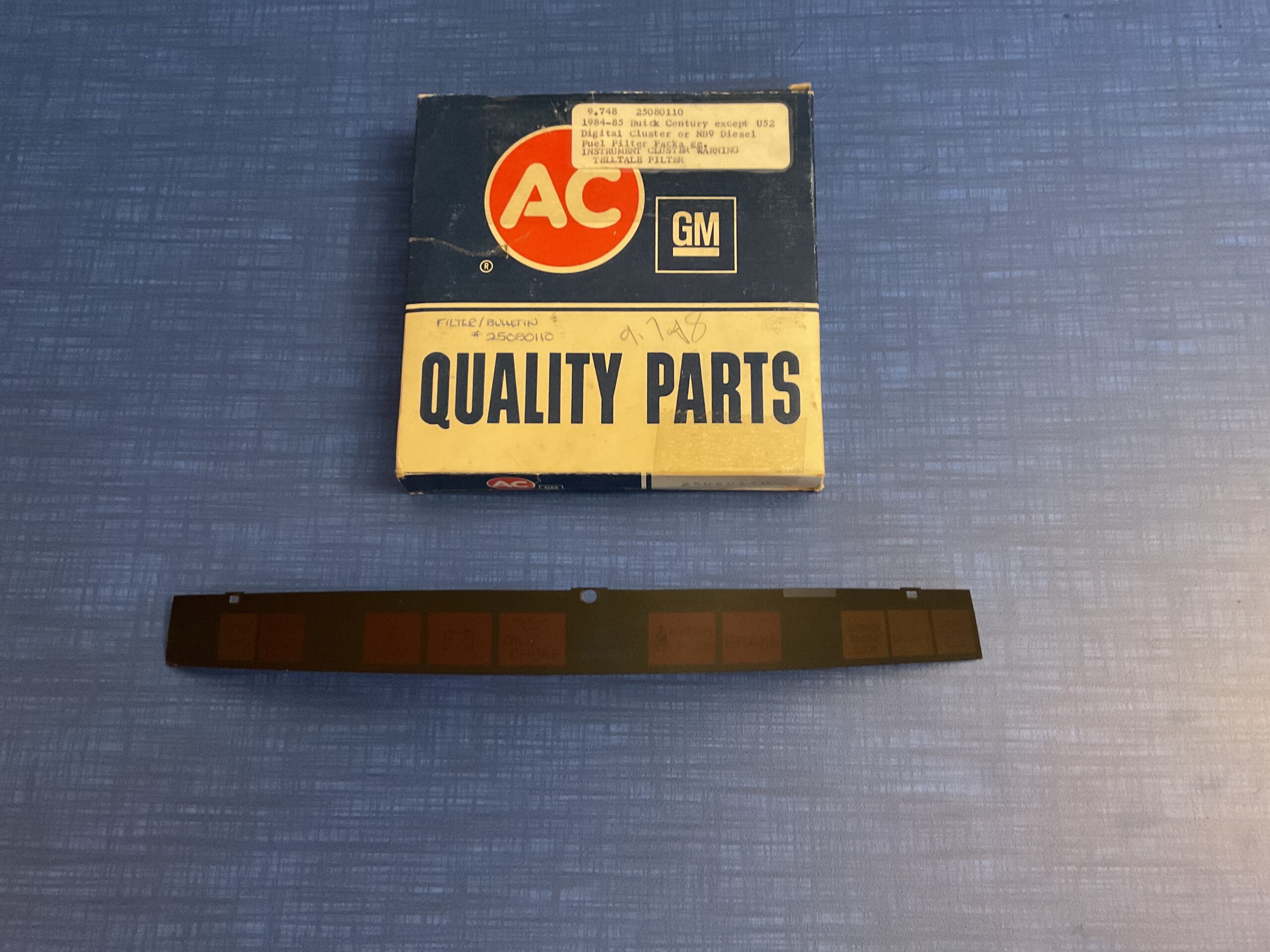 19841985 Buick NOS Instrument Cluster Warning Telltale Filter GM