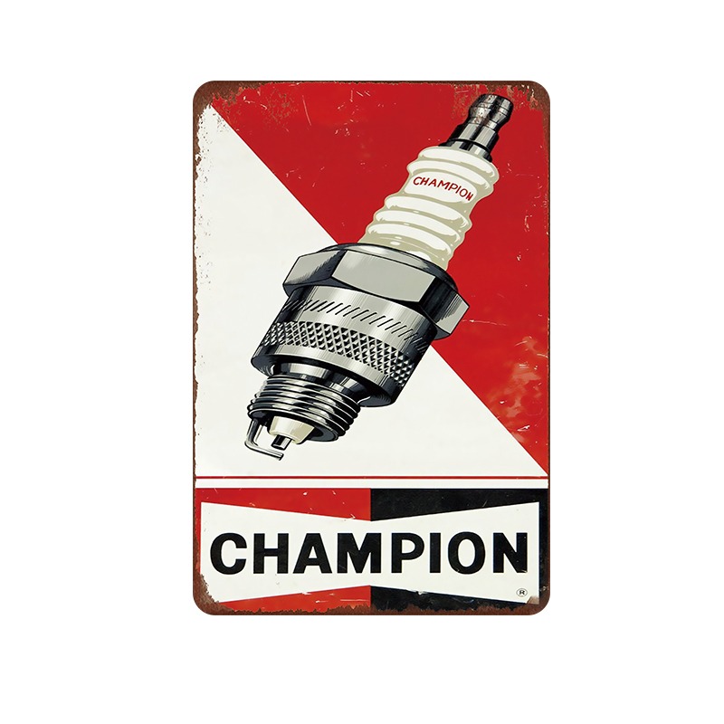 Champion Spark Plug Sign OLD TIME TIN SIGN STORE