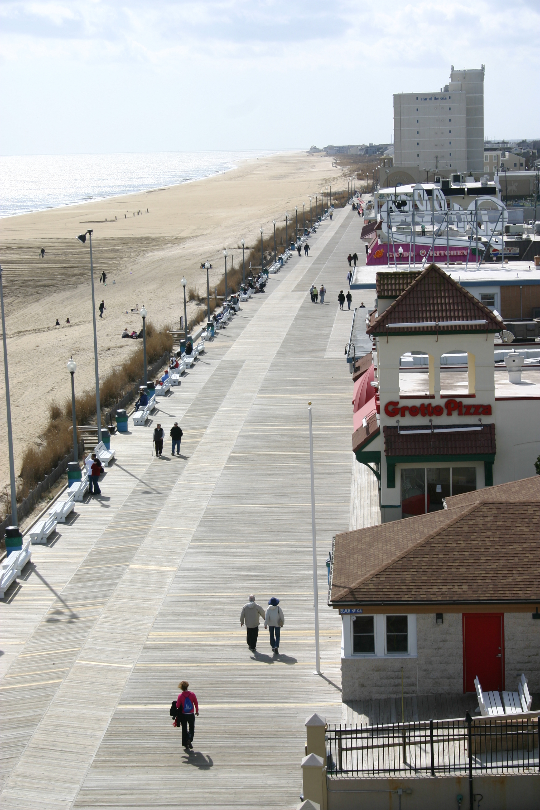 The Boardwalk Plaza And Rehoboth Beach In Delaware