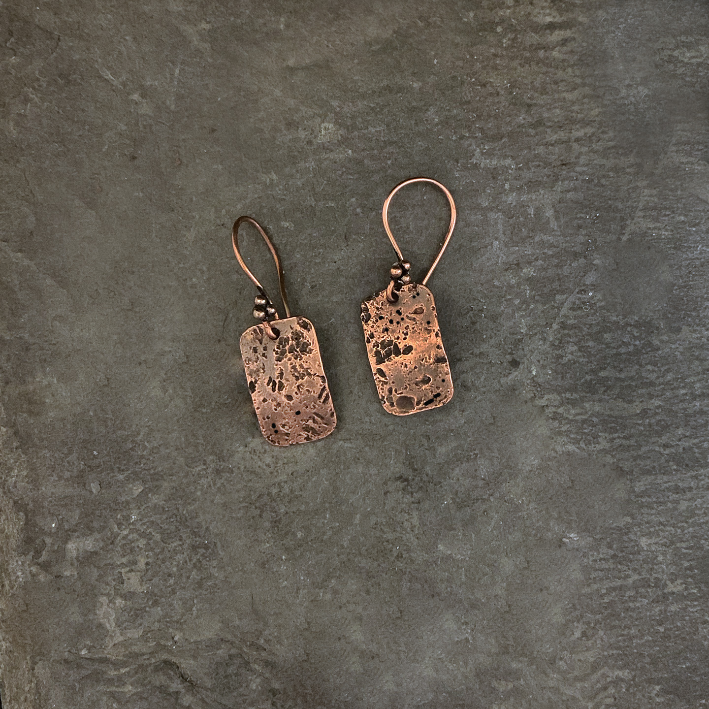 Copper Reticulated Earrings by Mary Anne Huntington The Old Town Arts