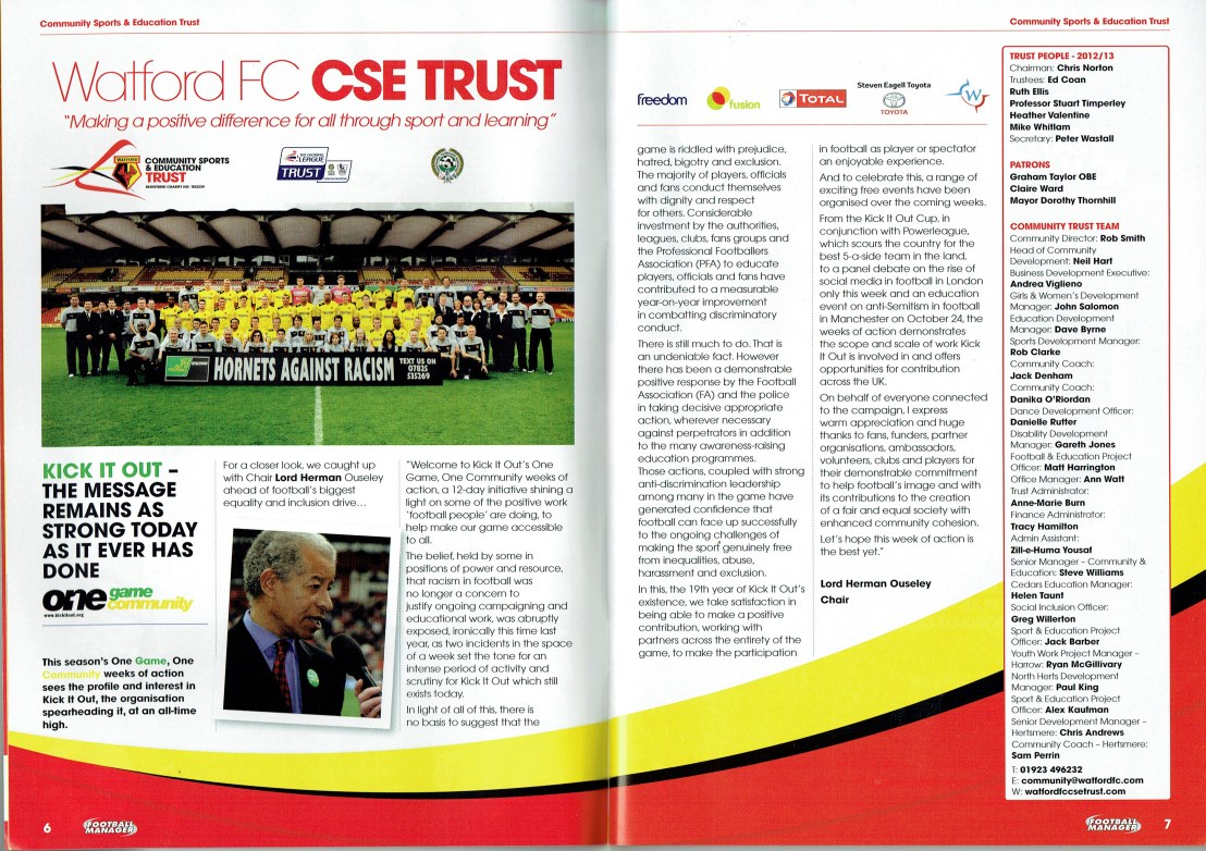 20th October 2012 Championship Watford 1 Peterborough