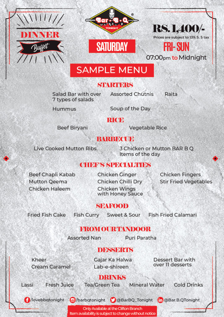 Clifton Karachi BarBQ Tonight