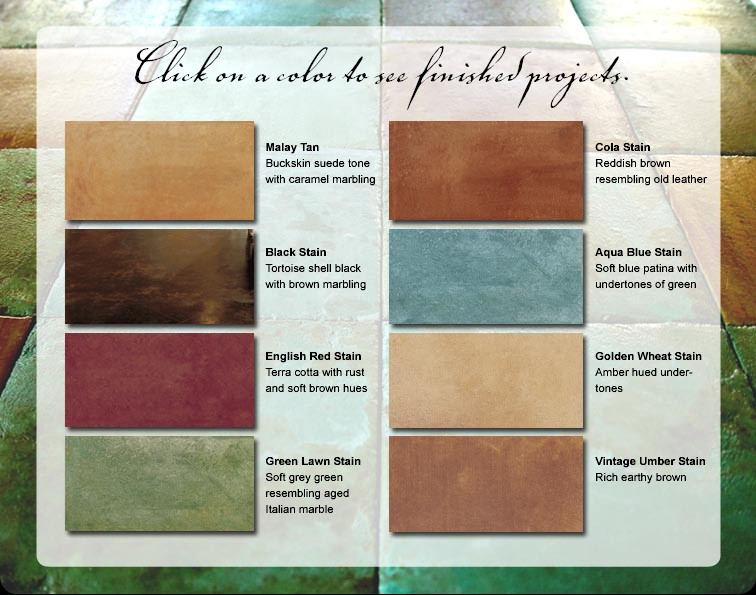 Stained Concrete Color Chart Decorative Concrete Contractors Austin