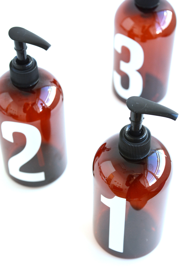 Numbered Shower Bottles Oleander + Palm