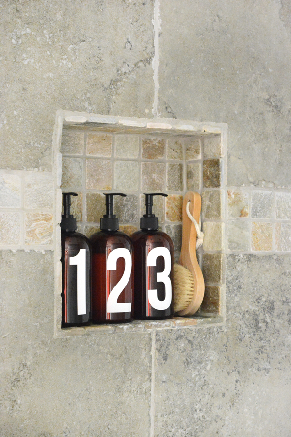 Numbered Shower Bottles Oleander + Palm