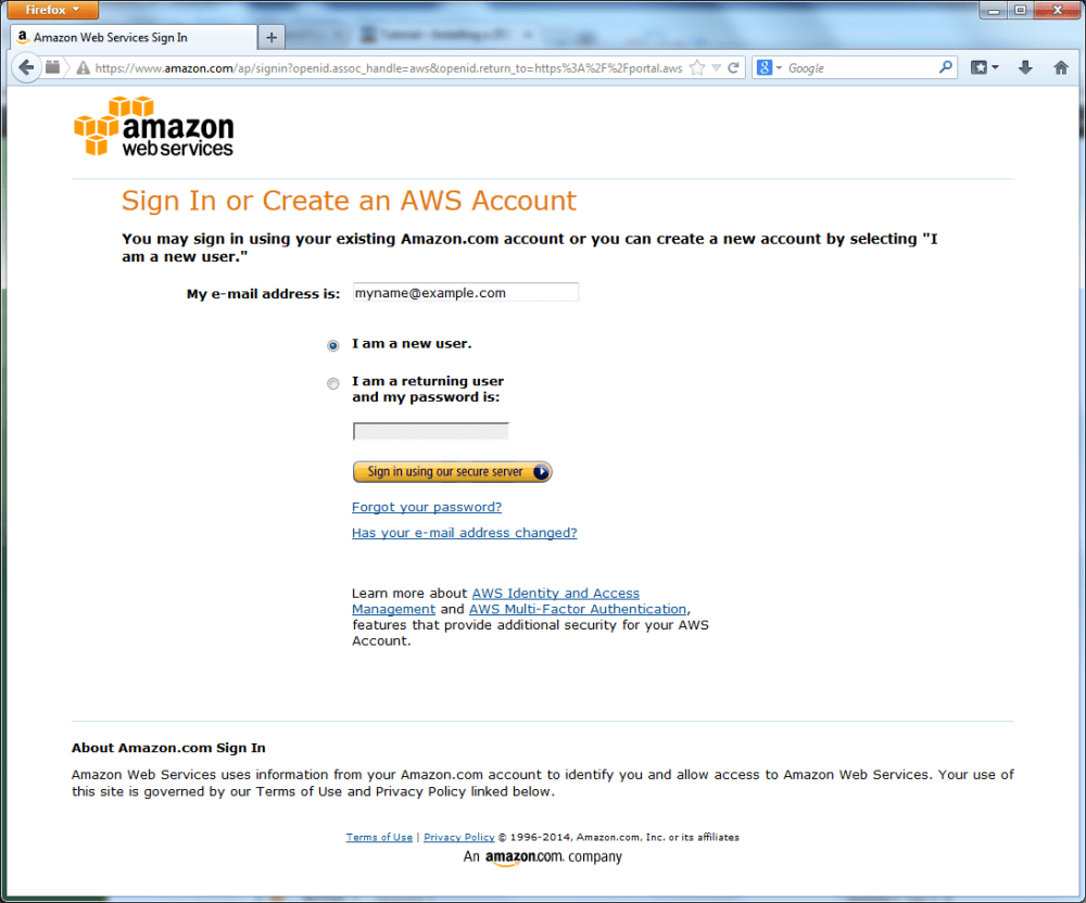 Creating Amazon  Services Account Using Zend Framework 3