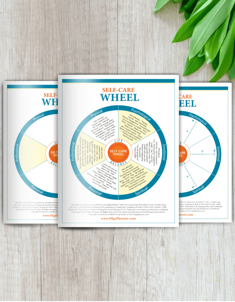 Self Care Wheel 3 Images Bundle Olga Phoenix