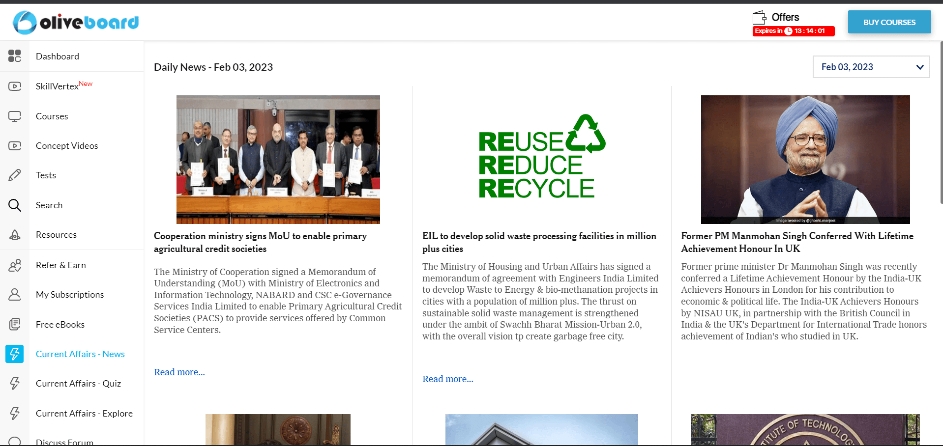 How to Attempt Daily Current Affairs Quizzes Oliveboard Help Center