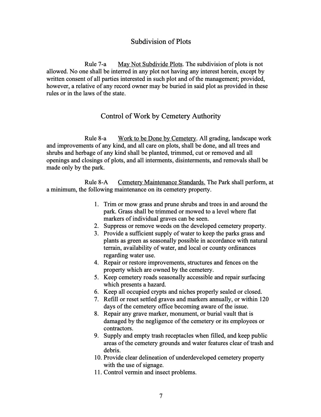 Olivewood Memorial Park Rules & Regulations Olivewood Cemetery