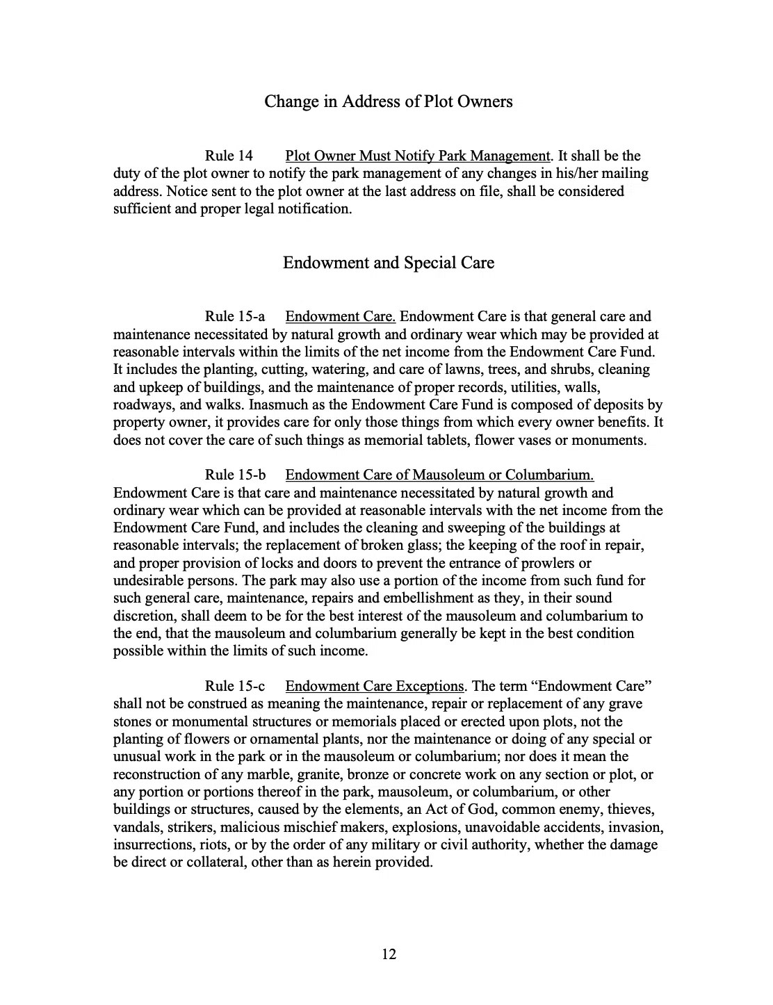 Olivewood Memorial Park Rules & Regulations Olivewood Cemetery