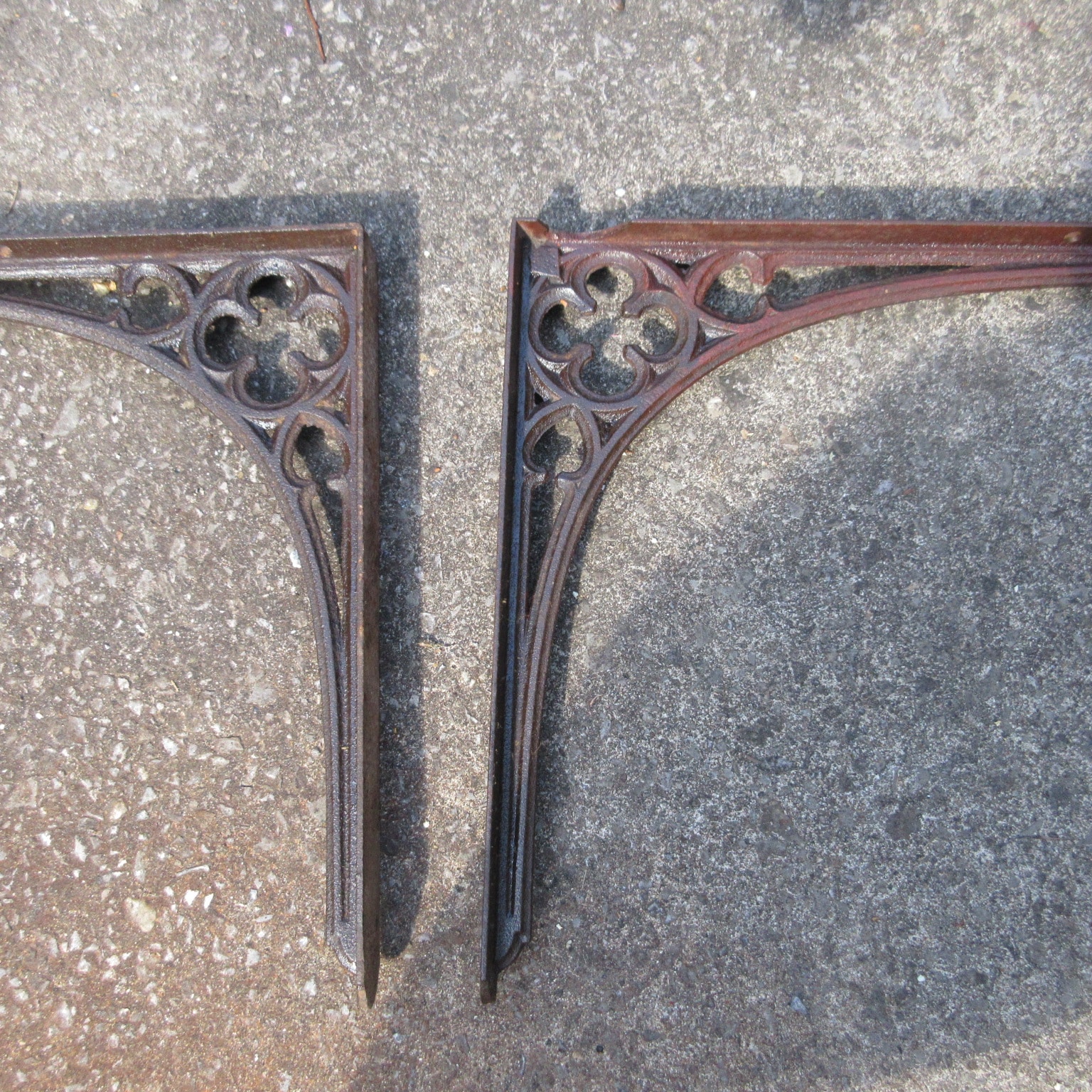 pair cast iron decorative brackets Olliff's Architectural Antiques