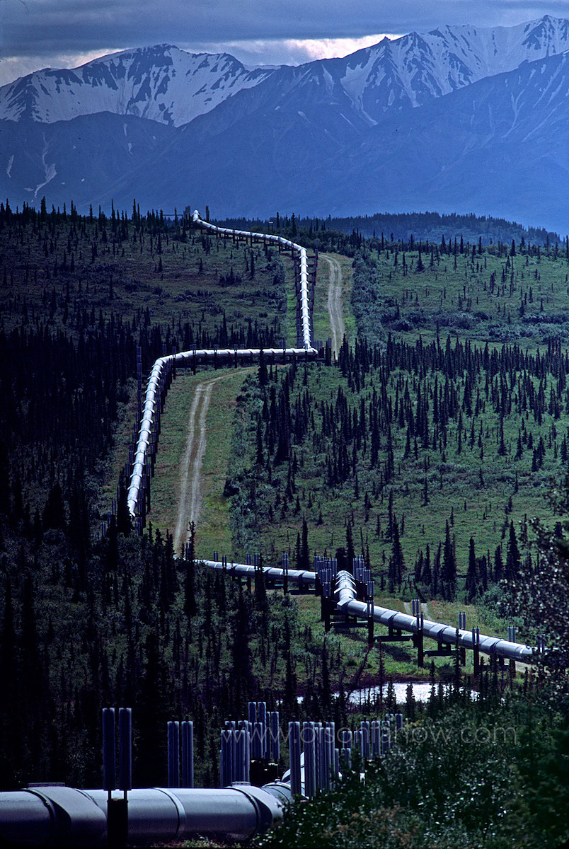 North Slope Alaska Pipeline Carries Oil On Earthquake Prone Landscape