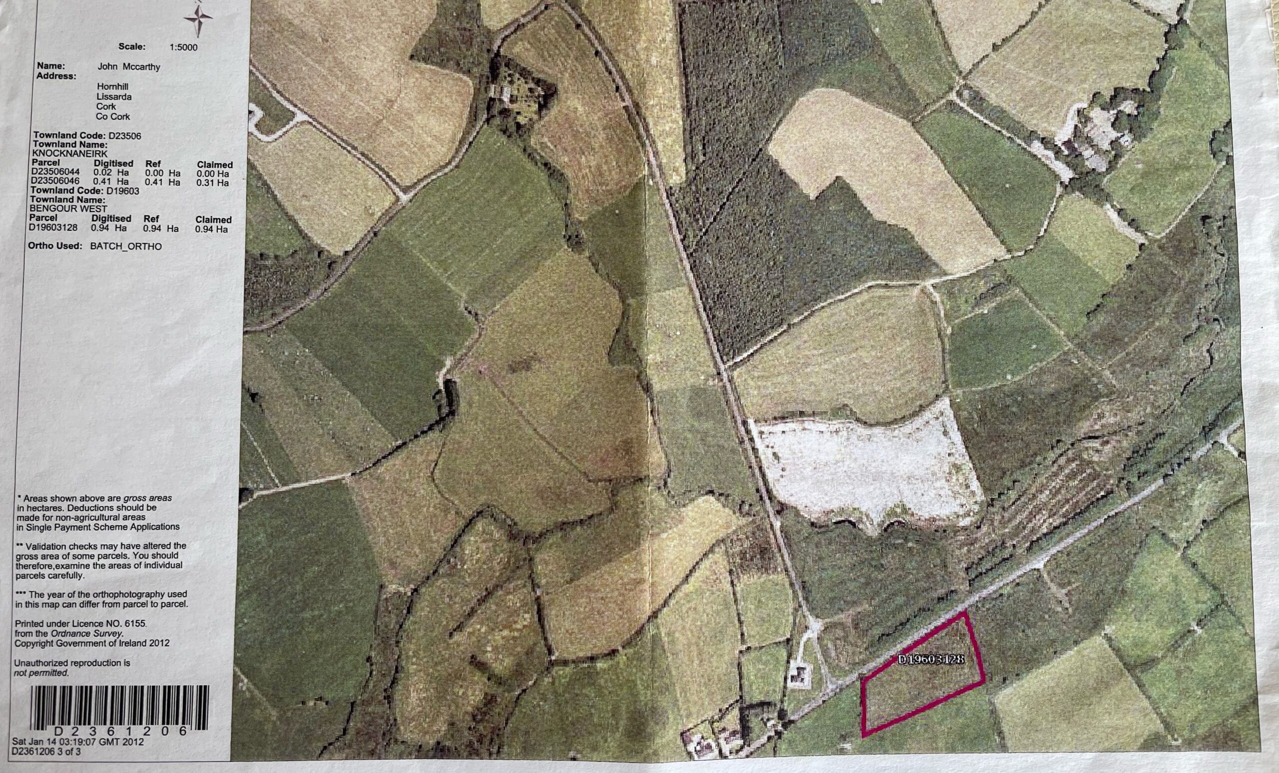 Bengour West, Lissarda, Co. Cork