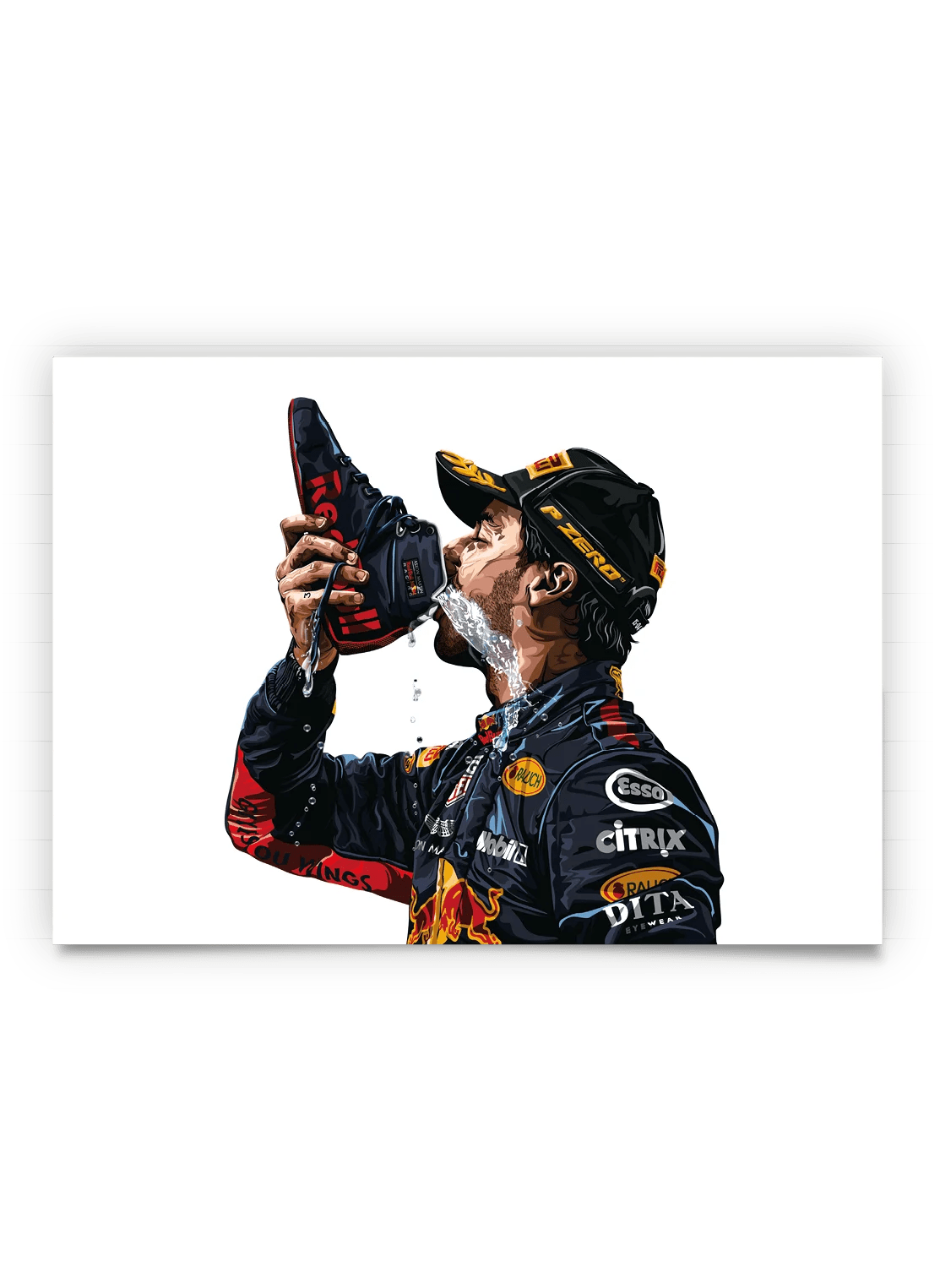 Daniel Ricciardo F1 Shoey Celebration Poster OMAC Design