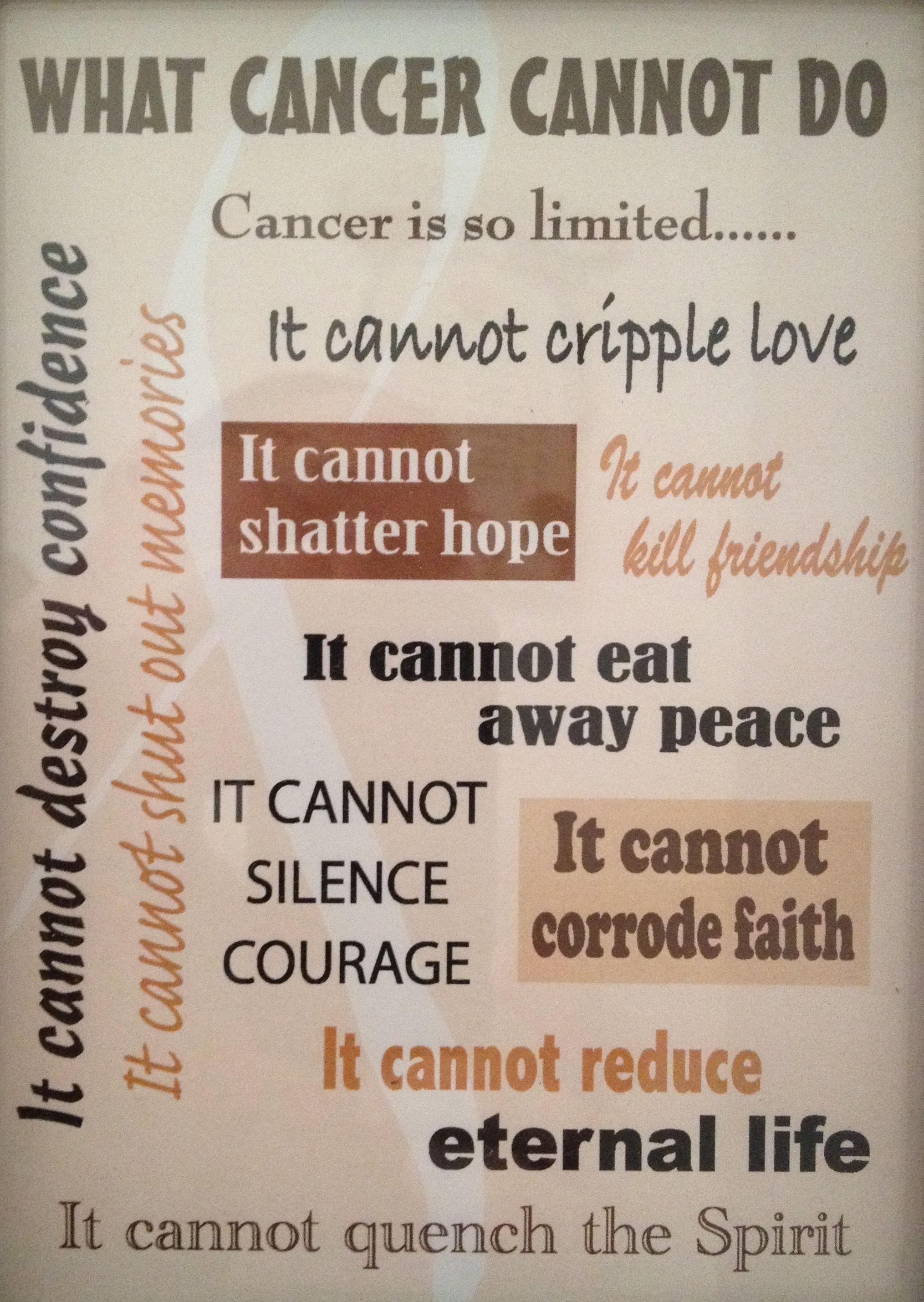 What Cancer Cannot Do Go Beyond