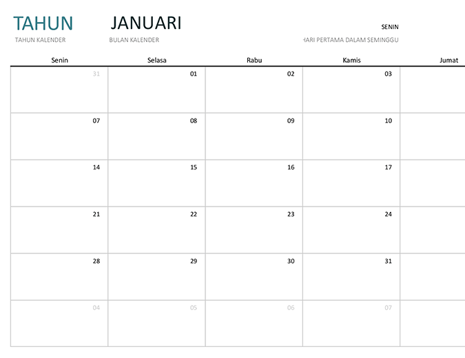 kalendar bulan 9 2018