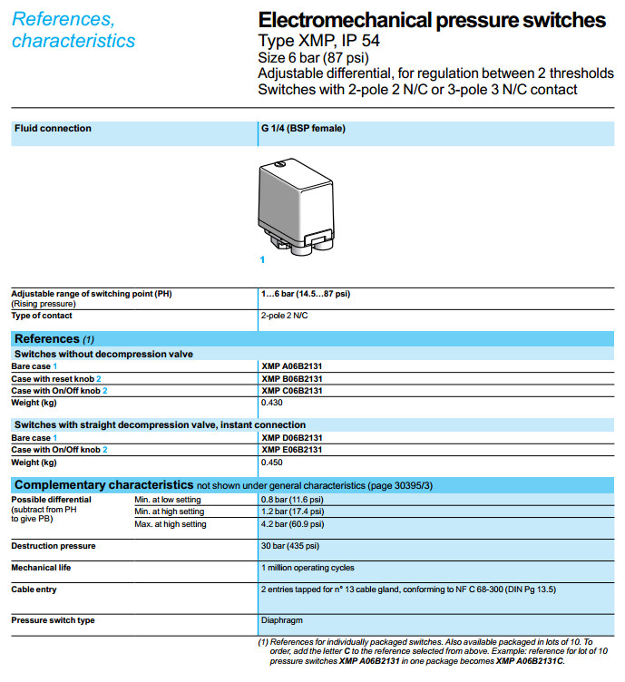 Telemecanique xmp pressure switch manual Ekonomiskt och starkt ljus
